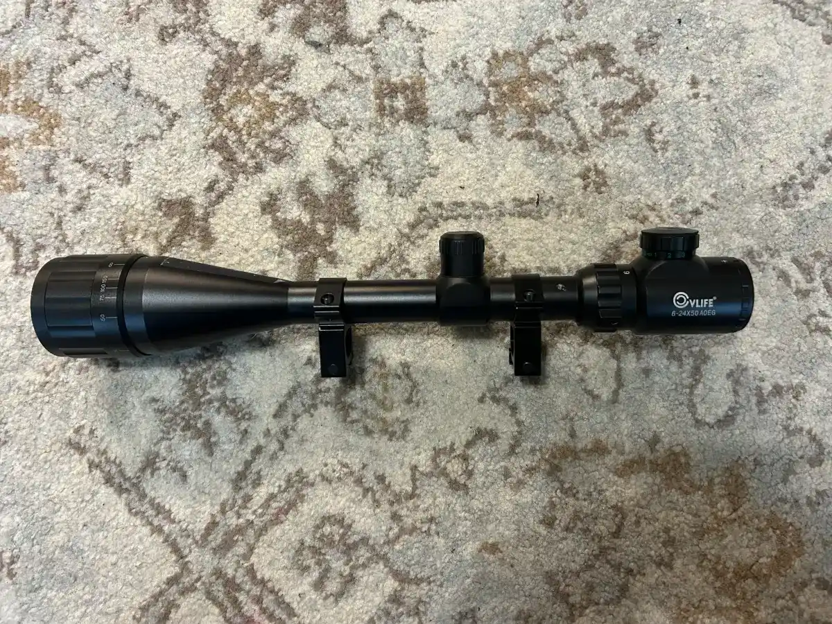 CVLIFE Rifle Scope 6-24x50 AO Red and Green Illuminated Long Range Scope
