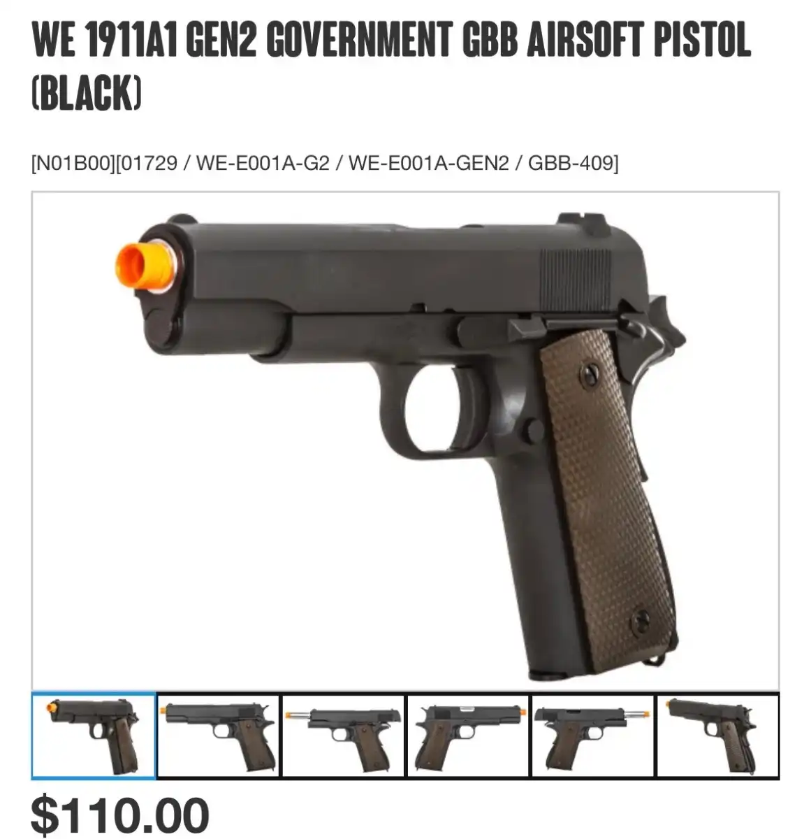 WE-Tech 1911 Gas
