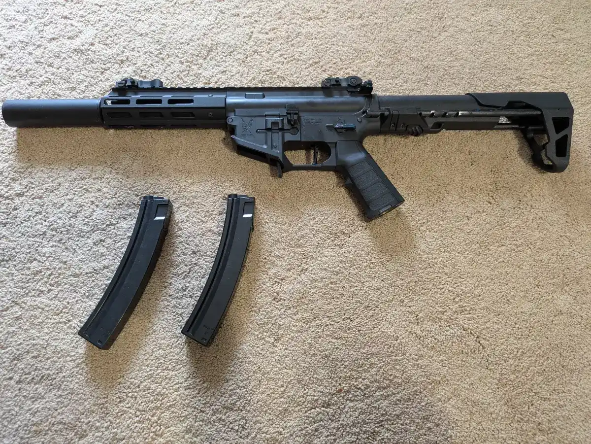King arms pdw With suppressor and upgraded hop up and bucking