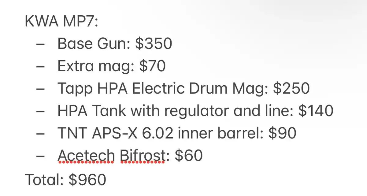 KWA MP7 with HPA drum mag setup