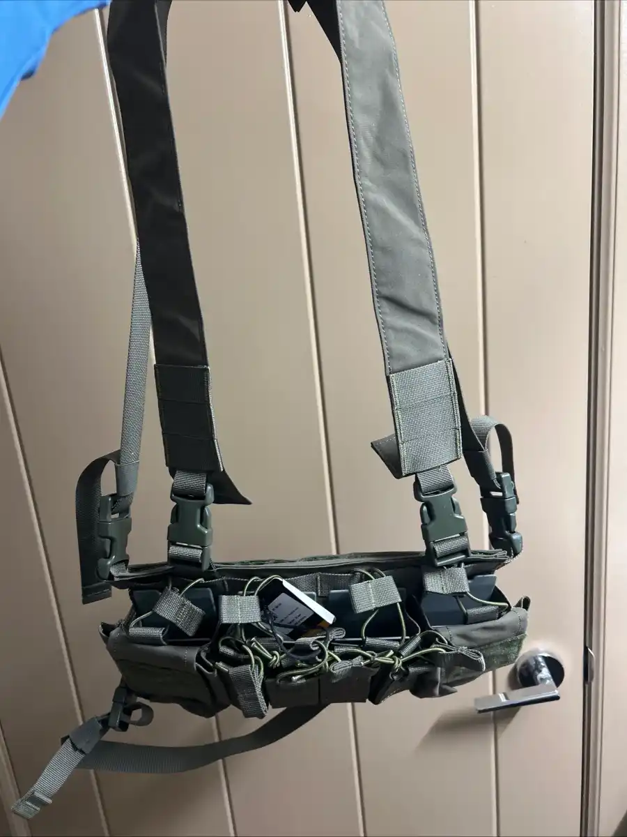 Airsoft Helmet, Balaclava, and Chest Rig