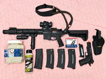 SLR Rifleworks SD 13" X LT Gen4 AEG Rifle and 1911 CO, Blowback Airsoft Pistol