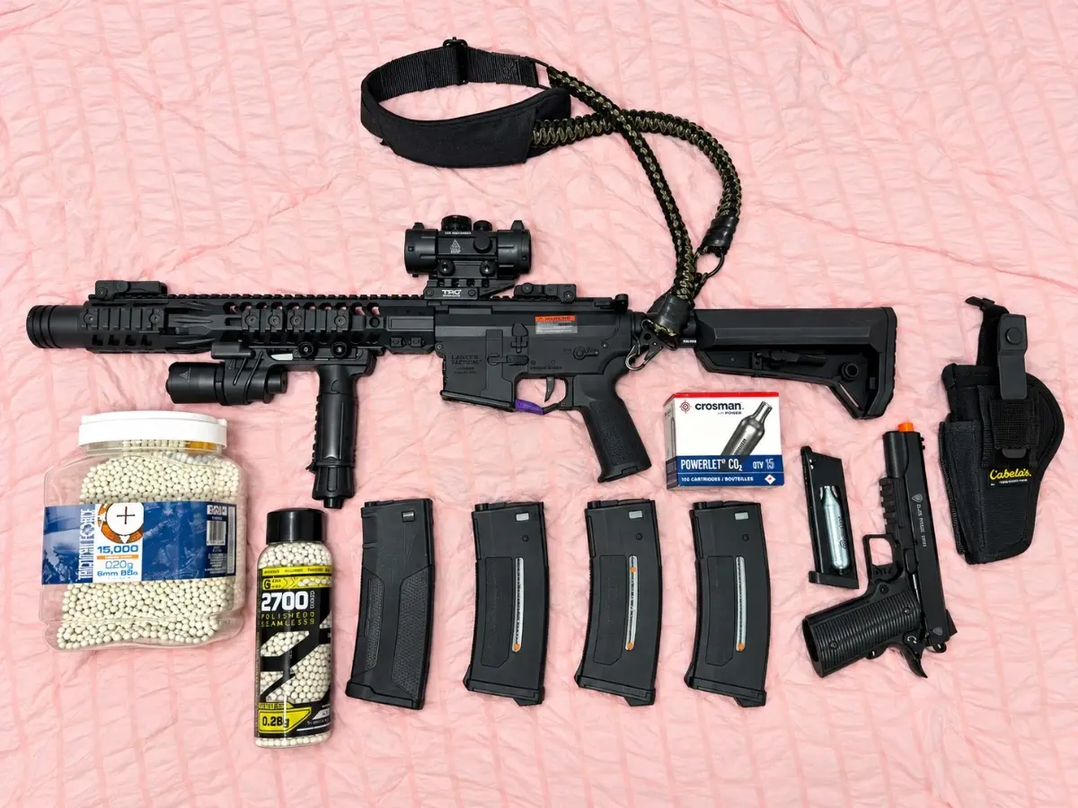 SLR Rifleworks SD 13" X LT Gen4 AEG Rifle and 1911 CO, Blowback Airsoft Pistol
