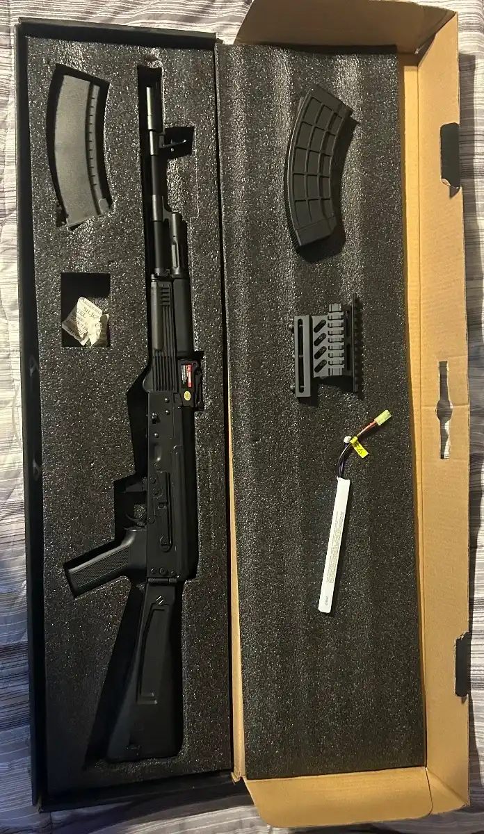 S&T AK-74M Full Metal G3 AEG comes with 11.1v battery optic mount and 200rd mid cap mag