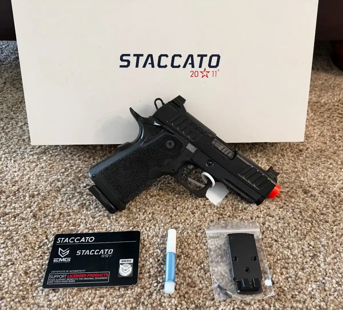 EMG Helios x Staccato CS Compact 2011 Gas Blowback Airsoft Pistol w/ Master Grip