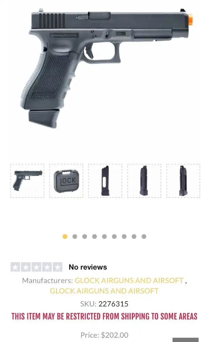 Glock 34 CO2 Gas Blowback Pistol